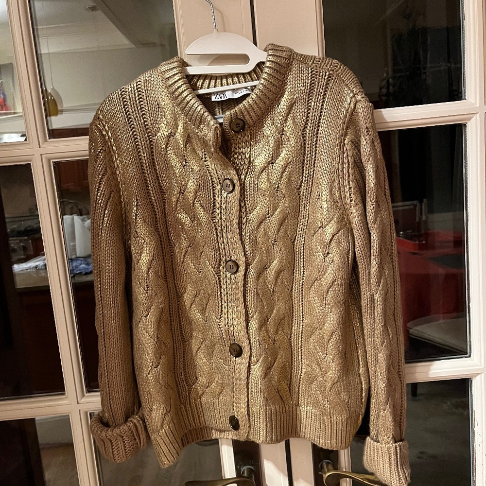 Gold Zara cardigan